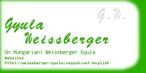 gyula weissberger business card